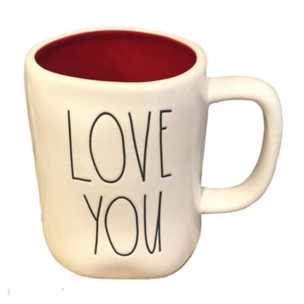Rae Dunn by Magenta - LL LOVE YOU - White Ceramic Mug w/ Red Interior - Love